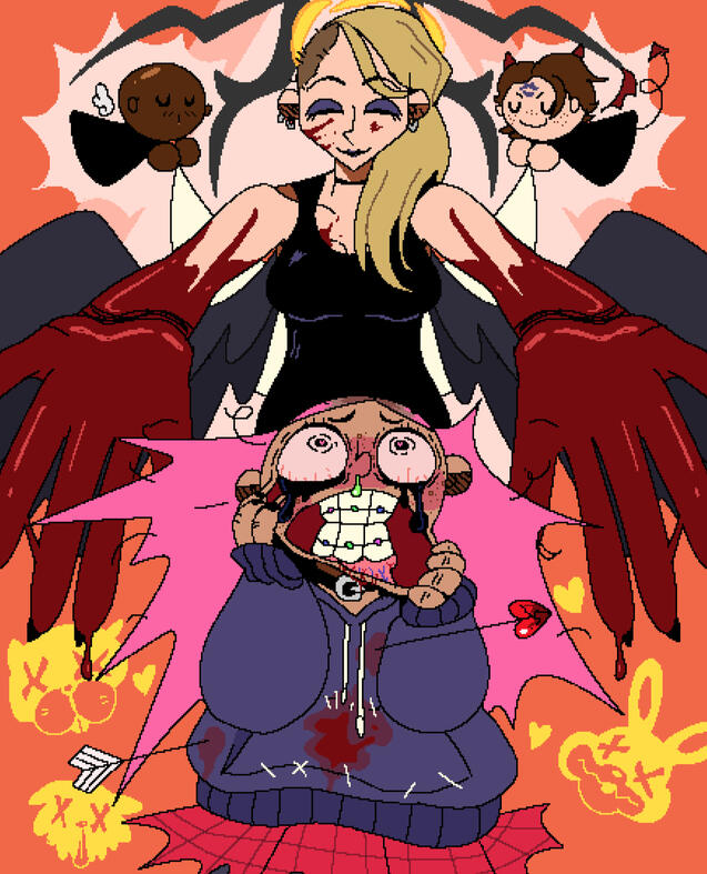 "Whatever Makes You Happy": Flat Color, Standard Style, Busy Background